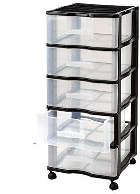 BGSP Cajonera Oficina Carro peluqueria 5 cajones con Ruedas Organizador de plástico
