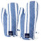 Encasa XO Long 18x30 cm Oven Microwave Hand Gloves Mitts (2 pc set) for Kitchen Cooking & Baking - Heat Resistant, Thick & Safe, Protection of Hands from Hot Utensils, Grill - Franca Blue Stripes
