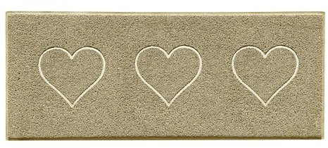 Nicoman Heart Shape Embossed Entrance Door Mat Non Slip Dirt Trapper PVC Spaghetti Mat with Rubber Base, Jet Washable Quick Drying Doormat Watertight Indoor or Outdoor - (Runner, Beige, 150 x 60cm)