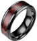 HIJONES Herren Celtic Dragon Rot Kohlefaser Schwarz Edelstahl Ring Ehering 8MM Größe 52