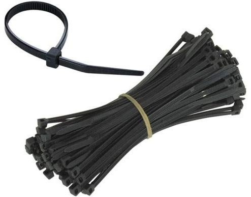 K M Electronics® 100 X Black Nylon Plastic Cable Ties TIE Wraps 100MM X 2.5MM