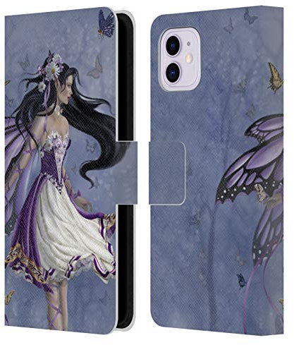 Head Case Designs Offizielle Nene Thomas Violette Melodie Ballerina Fee Der Winter Hat Begonnen Leder-Wallet-Hülle Kompatibel mit Apple iPhone 11