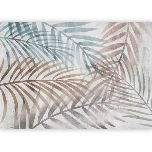murando - Papier peint panoramique nature 350x256 cm - Revêtement mural décoration chambre salon - Design moderne - Gris beige - Tropical coloré feuilles de palmier plantes nature b-A-0763-a-a