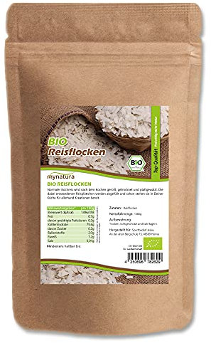 Mynatura Bio Reisflocken I Reis I Flocken I Pflanzlich I Naturprodukt I Müsli I Backen I Im Beutel (1000g)