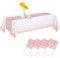 CHEPULA Tischdecke Einweg, [4 Stück] Wasserdicht Geburtstag Tischdecken, Rechteckig Tischtuch Geeignet für Party, Kindergeburtstag, Hochzeit, Weihnachten, 137 x 274 cm, Weiß & Rosa Gold