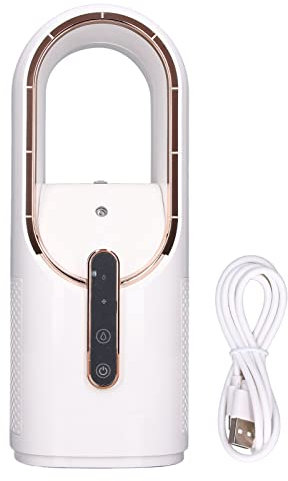 Desk Fan, Bladeless Humidifier Fan Ultra Silence with 3 Cooling Speed Touch Control Fan USB Charging Port