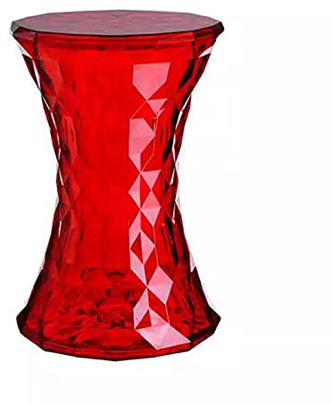 OUPAI Beistelltisch Tische Acryl-beistelltisch, Farbkristall-diamant-Muster-Sofa-seitentabelle Für Wohnzimmer, Nachttisch Für Schlafzimme(Size:12.20 * 12.20 * 18.50in,Color:transparent rot)