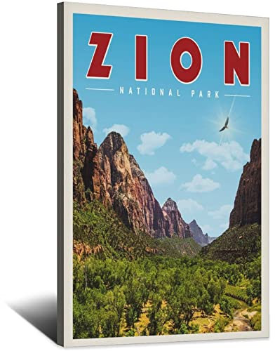 Vintage Reiseposter Zion National Park Leinwand Wandkunst Poster Dekor Malerei Poster