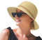 Comhats Sun Hats for Womens, Ladies Summer Sun Protection Beach Straw Hats UPF 50 Wide Brim Packable Adjustable Beige Medium