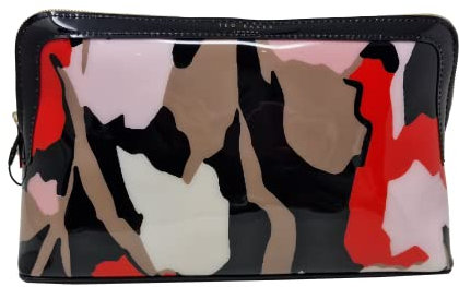 Ted Baker Camiee Kulturbeutel, Retro, Flutdruck, groß, Schwarz, Schwarz , Kulturbeutel