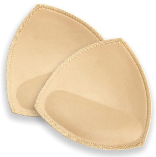 HOTSO Bra Inserts Pads Push up 3 Pairs Triangle Bra Padding Fillers Removable Breast Enhancer Breathable Replacement Bra Pads for Bikini Top Sports Swimsuit For Any Cup Cover (Triangle-3D, M-L)