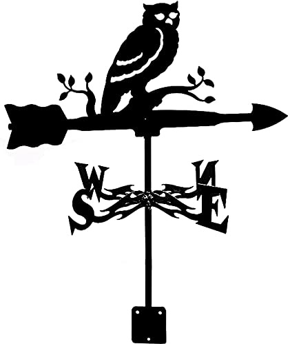 Weather Vane Weathervane Measuring Tools Stainless Steel Garden Stake Wind Direction Indicator Weathercock Suitable for Outdoor Metal Products 35 50CM(Color:Dragon) (Owl)