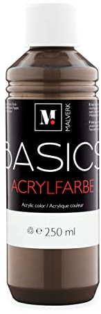 Malverk Basics® - je 250ml hochwertige Acrylfarbe | Malfarbe | Made in France | auch geeignet für Acryl Pouring | schnell trocknend | wasserfest und lichtecht | auf Wasserbasis | Metallic Bronze