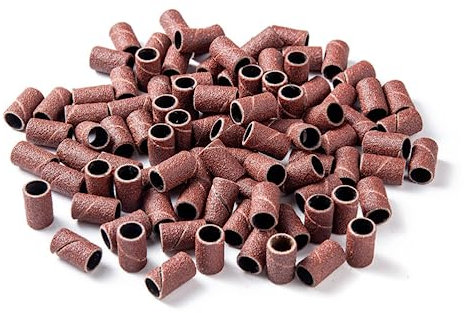 LJFEA 100 Embouts de Ponceuse pour Manucure - Embouts Manchons avec Grain #180, Rouleaux d'Émeri et Bandes de Ponçage Professionnelles pour Ongles Parfaits en Manucure et Pédicure