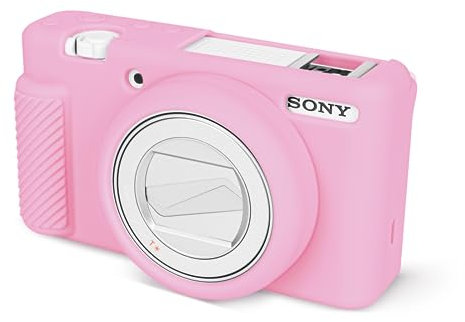 Rieibi ZV1F Case, Soft Silicone Protective Case for Sony ZV1F/ZV-1M2/ZV-1 Mark II Vlog Camera, Lightweight - Pink