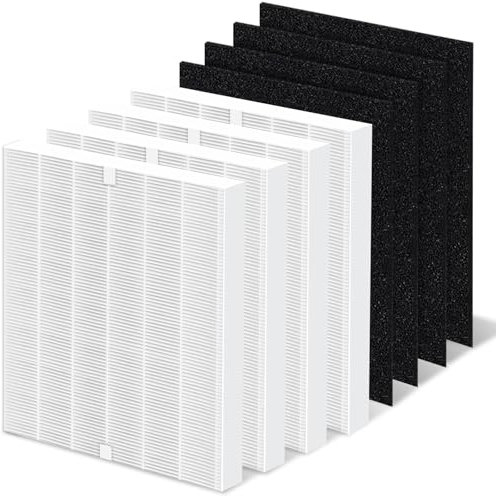 AP-1512HH Replacement Filter Compatible with Coway AP-1512HH, AP-1512HH-FP, AP-1518R, AP-1519P, NXBHG 4 True HEPA Filter + 4 Carbon Pre-Filters, Compared to Part # 3304899