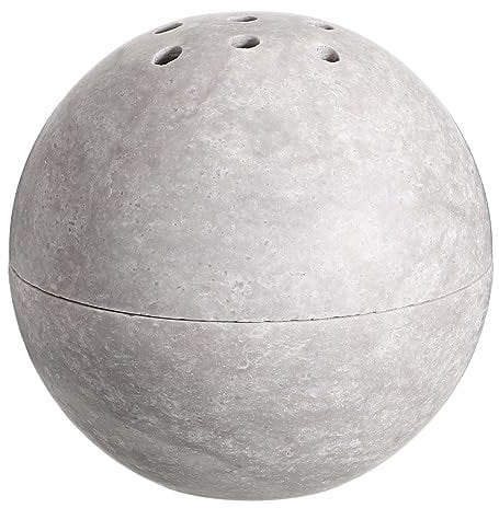 SUMNACON Marmor Räuchergefäß mit Deckel Räucherstäbchenhalter Räucherschälchen Räucherschale Weihrauchbehälter Hausdekoration für Schlafzimmer Yoga Wohnzimmer Geschenk Grau Ballform Durchmesser:10CM