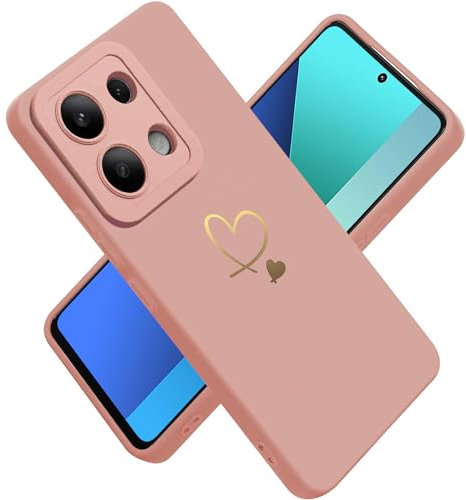 Paitech Coque Xiaomi Redmi Note 13 4G (Pas pour 5G) avec Protection Caméra, Etui Housse de Haute Qualité TPU Silicone Mince Souple Anti-Rayures Antichoc Case avec Coeur d'amour Lovely, Rose