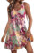 Hotouch Estivo Abito Donna Senza Maniche Scollo a V Comodo Vestito con Tasche Casual Spiaggia Abiti da Sole al Ginocchio Eleganti Mare Stampa Viola S