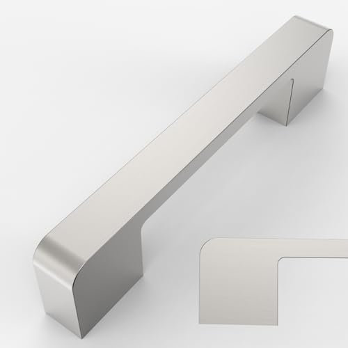 Amerdeco 10 Pack Brushed Satin Nickel Cabinet Pulls - 3.75 Inch(96MM) Hole Centers Kitchen Handles for Cabinets and Cupboards AM018