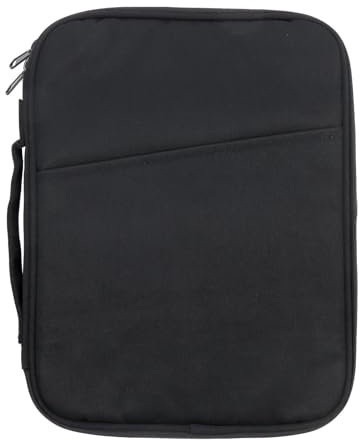 Mewutal Schwarze Buchhülle mit Reißverschluss, Nylon, 27,9 x 22,9 cm, waschbar, Buchschutz, Stoff, Buchhülle, Taschen für Buchliebhaber, Büro, Dokumente