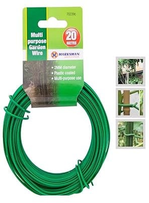 Garden Wire Plant Ties Flexible Twist Tie Green Plastic Coated Wires Twine String For Gardening Crafting Climbing Plants Flowers Vines And Shrubs Ideal For Tying And Training Stems (20m X 2mm)