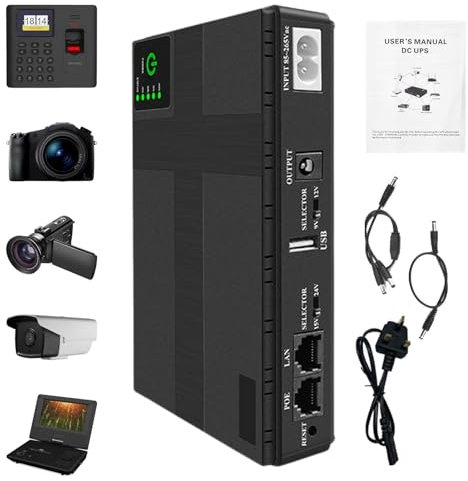 Xasbseulk Router Powwer Supply, Wi-Fi Router Powwer Supply, External Hard Drive, Led Strips Lights UPS Backup Battery with Dual Output Ports