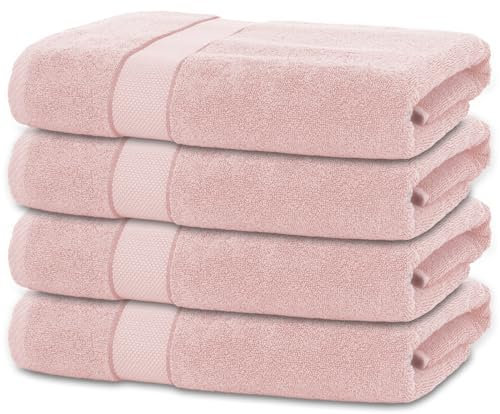 BANANALU 4 Badetücher 70x140 cm 100% Baumwolle Badetuch Duschtuch Rosa