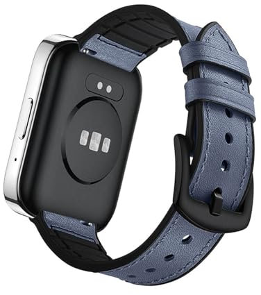 Lederarmband Kompatibel mit Realme Watch 3 Armband Weiches Echtes Leder & Silikon Ersatzarmband für Realme Watch 3 Armband für Damen Herren Einstellbar Band für Realme Watch 3 (2)
