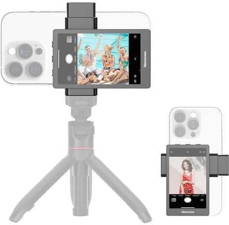 Newmowa Phone Vlog Selfie Monitor Bildschirm mit Magnetischer Telefonhalterung,Telefon Rückkamera für Selfie Vlog Live Stream TikTok,Kompatibel mit iPhone(Unterstützt 4K 30fps Kabelgebundene Aufnahme)