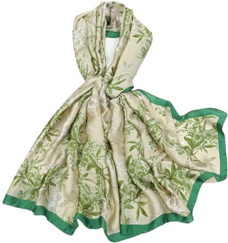 FAIRYGATE Damen Schal Seidenschal Halstuch Seidentuch 180x90cm Tuch Damen Frühling Seide Schals für Anzug Formelle Anlässe Stola Business Style Geschenk für Sie 82027