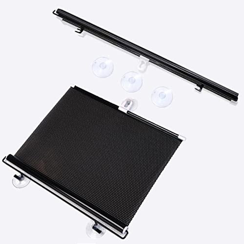 Thermorollo Verdunkelungsrollo Grau ， Automatisch einziehbare Sonnenschutzrollos,Vorhänge mit Saugnäpfen,Rollos ohne Bohren(58x125cm/22.8x49.2in)