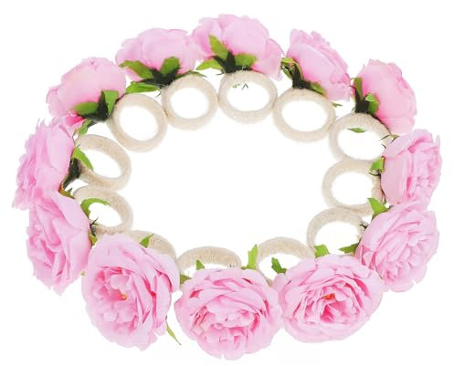 Amosfun Lot de 12 Porte-Serviettes Décoratifs en Forme De Fleur Boucles pour Serviettes Accessoires De Table Faciles À Utiliser