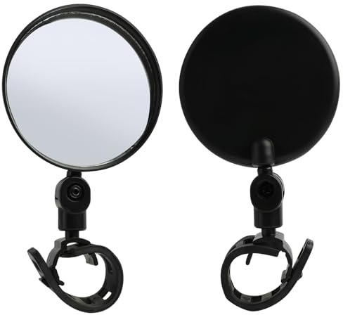 Fahrradspiegel Set, 2 Stück HD Echtglas Rückspiegel für Fahrräder, 360° Drehbar und Klappbar, Universell einstellbarer Lenkerspiegel für Rennrad, Mountainbike und E-Bike