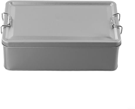 Gdfnmogo Caja de lata de metal, latas de almacenamiento de metal de hojalata, contenedor de té, caja de galletas rectangular con tapas para almacenar galletas, pasteles de copo de nieve (L)