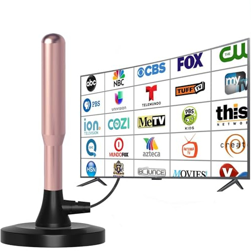 TV Aerial - Freeview Digital TV Antenna Indoor with Strong Signal UK 300+ Miles Range Smart Aerials Outdoor Support VHF/UHF/DAB Radio/4K/1080P (I)