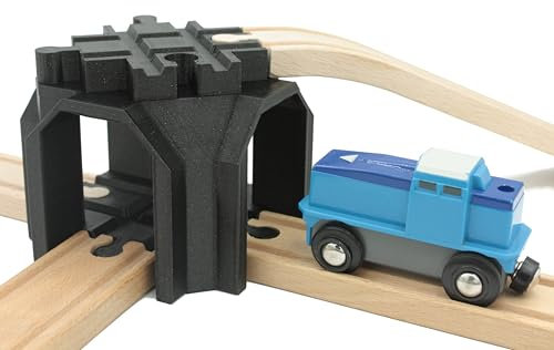 Locorico Kreuzbrücke mit doppelter Etage für Zug aus Holz, kompatibel mit Brio Lillabo Hape