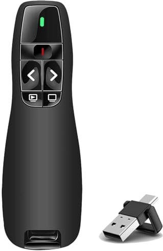 VOVIGGOL USB/Type-C 2 in 1 Wireless Presenter Clicker for PowerPoint Presentation Remote, 2.4GHz PPT PowerPoint Clicker Presentation Pointer Slide Advancer for Mac Computer Laptop