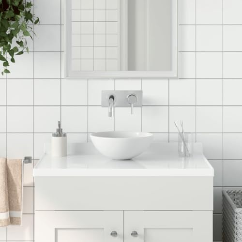 Genérico Lavabo de Cuarto de baño Redondo cerámica Blanco Mate,Bricolaje,Fontanería,Piezas para fontanería,Lavabos y fregaderos,Lavabos-146976