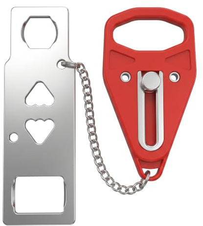 Portable Door Lock for Travel Safety Hotel Door Lock | Additional Safety and Privacy No Drill Heavy Duty Doors Jammer for Bedroom Apartment Home Dormitories Temporary Accommodation