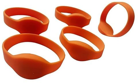 YARONGTECH® 13.56 MHz RFID MIFARE Classic Armband 1K ISO14443A Silikon Erwachsene Größe Orange Bracelet (5 Stück)