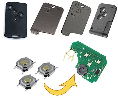 myshopx Fernbedienung Autoschlüssel Microtaster Taster MP01 für Renault Autos, 3 x Stück, Infrarot, Keine Programmierung erforderlich