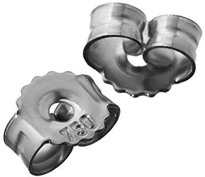 NKlaus 3 Paar 750 Weißgold 18 Karat Gold 5,2mm Gegenstecker für Ohrstecker Ohrringe Ohrstopper Pousetten Ohrmutter Butterfly Schmetterling Verschluss Loch: 1,1mm 4819