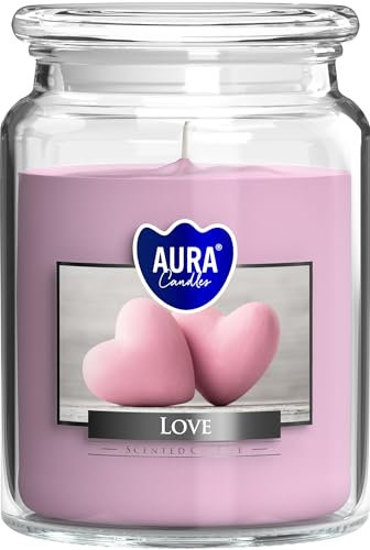 Candela profumata in bicchiere di vetro con coperchio