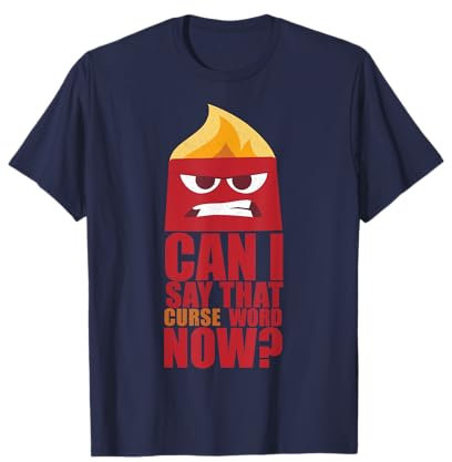 Disney Pixar Inside Out Anger Curse Quote Graphic T-Shirt