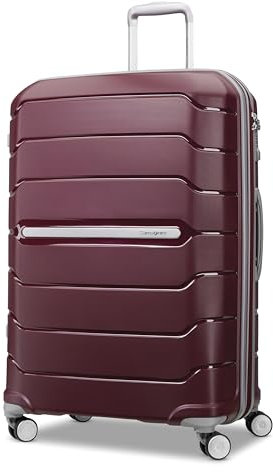 Samsonite Freeform Valise à Coque Dure expansible avec Roues pivotantes Doubles, Merlot, Checked-Medium 24-inch