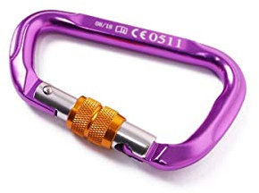 MU 20Kn / 2000Kg Aluminium Verriegelung Kletterkarabiner D-Form Auto-Verriegelung Karabinerhaken Twist Lock Karabiner Outdoor Sportwerkzeuge Wandern, Klettern, Fahrradausrüstung,Lila