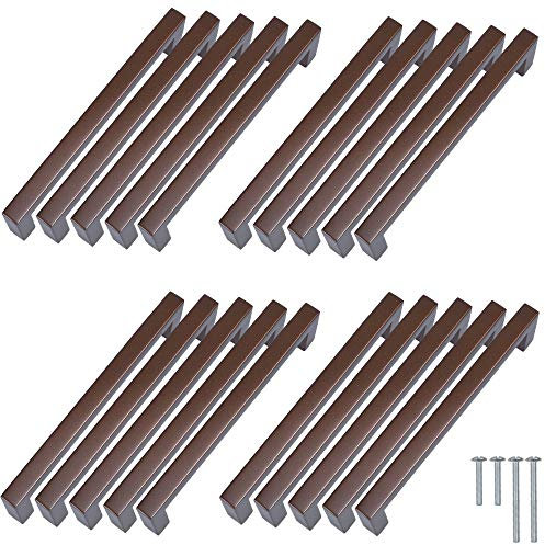 Stahlia Möbelgriffe Braun 224mm Lochabstand (20 Stück) Schrankgriffe Edelstahl Küchengriffe Schubladengriffe Griffe Möbel Griffe für Küchenschränke