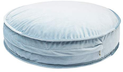 Yiuor Samt-Pouf für Kinderzimmer, Bodenkissen, weich, rund, Überwurf, Kissen, Babyzimmer, Sitzsack, Sitzsack, Stuhl zum Lesen, Ecke, Kinder, Dekoration, Geschenk, Babyblau, 50 cm