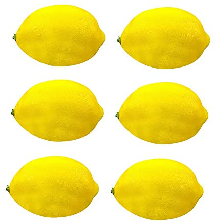 LICHENGTAI Künstliche Zitrone, Künstliche Obst, Dekoration für Haus, Küche, Party, Dekoration, Lebensechte Simulation Gelbe Zitrone, Früchte Obst Party Festival Dekoration, 12 Stück